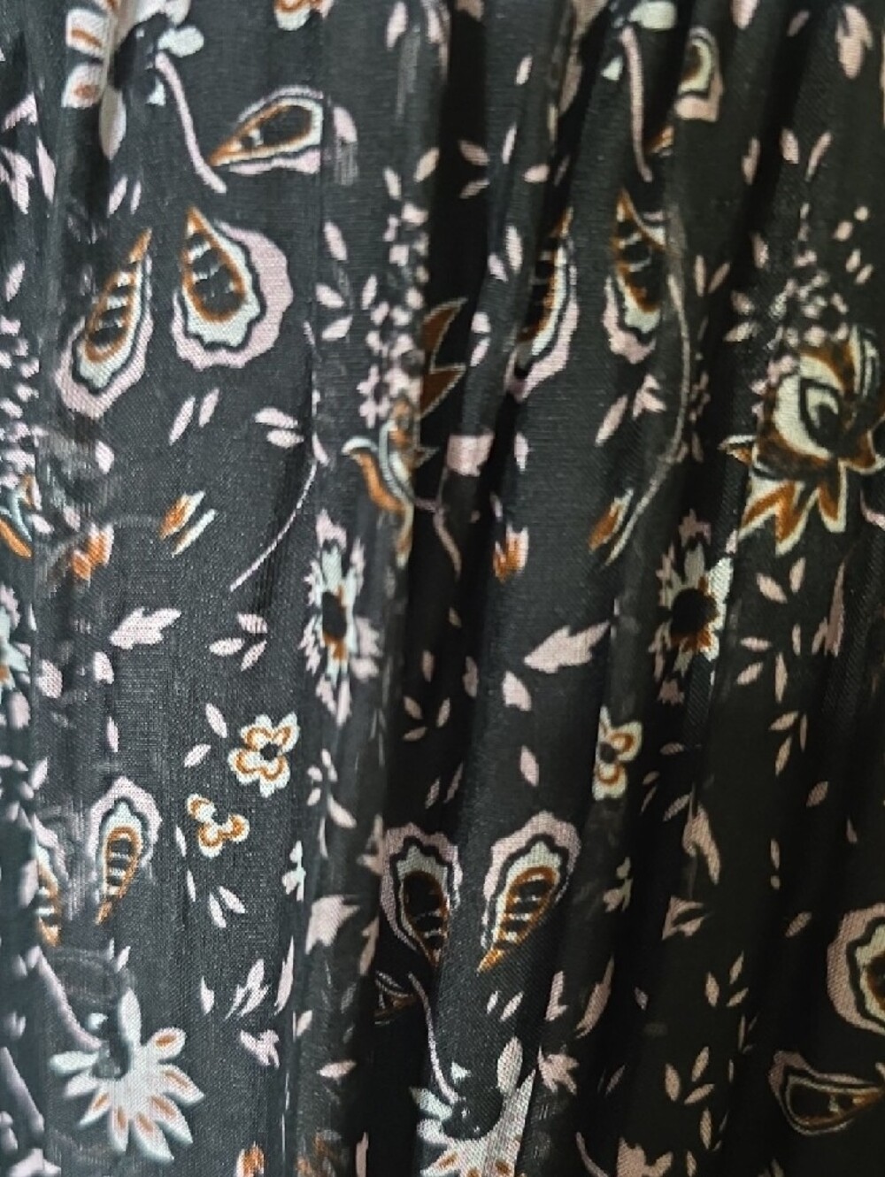 Floral Black Maxi Dress with Ruffle Cap Sleeves - Picture 14 of 16